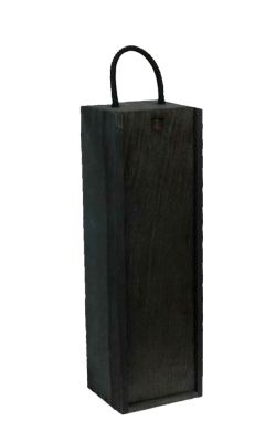 1 Bottle Black Wooden Wine Box