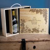 4 Bottle Hand Burned Pre-Made Wine Box