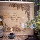 4 Bottle Hand Burned Pre-Made Wine Box